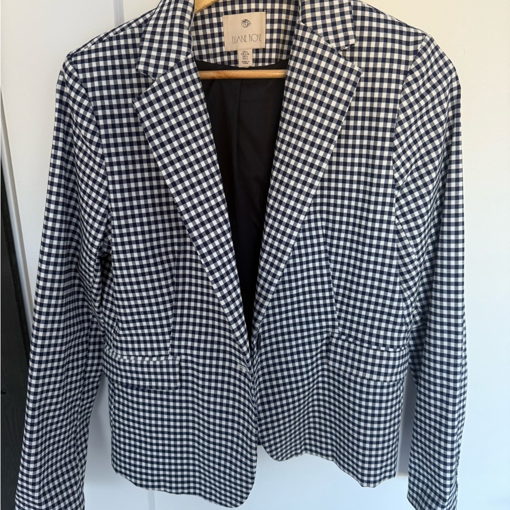 Navy and White Checkered Women’s Blazer size large